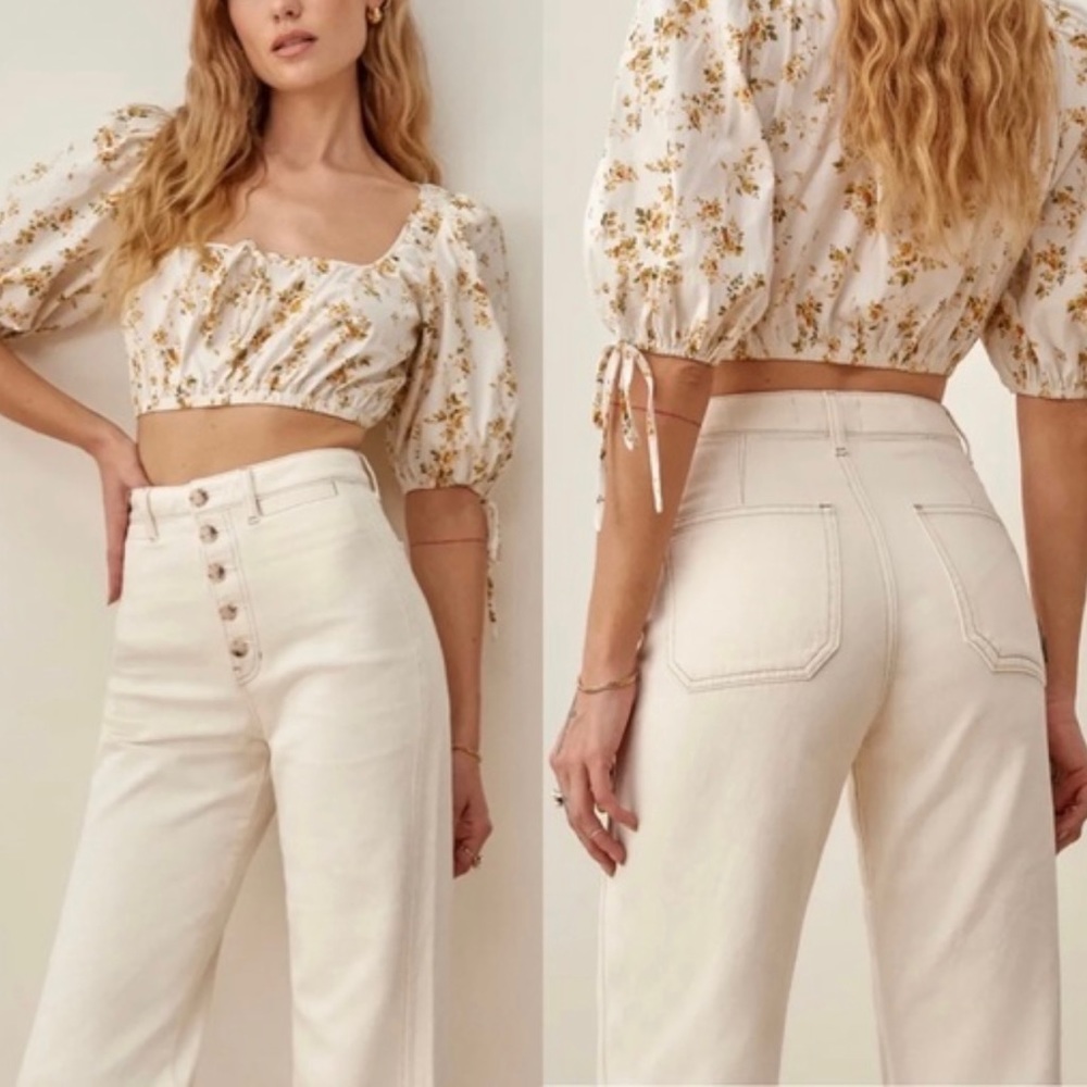 Reformation | Balloon sleeve crop top